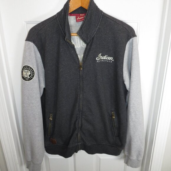 Indian Motorcycle Full Zip Men's Jacket Logo Embroidered Spellout Colorblock XL - Picture 1 of 6